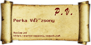Perka Vázsony névjegykártya